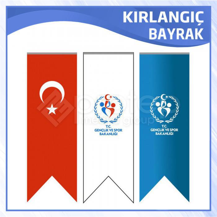 35x100 cm Özel Logolu Kırlangıç Bayrak