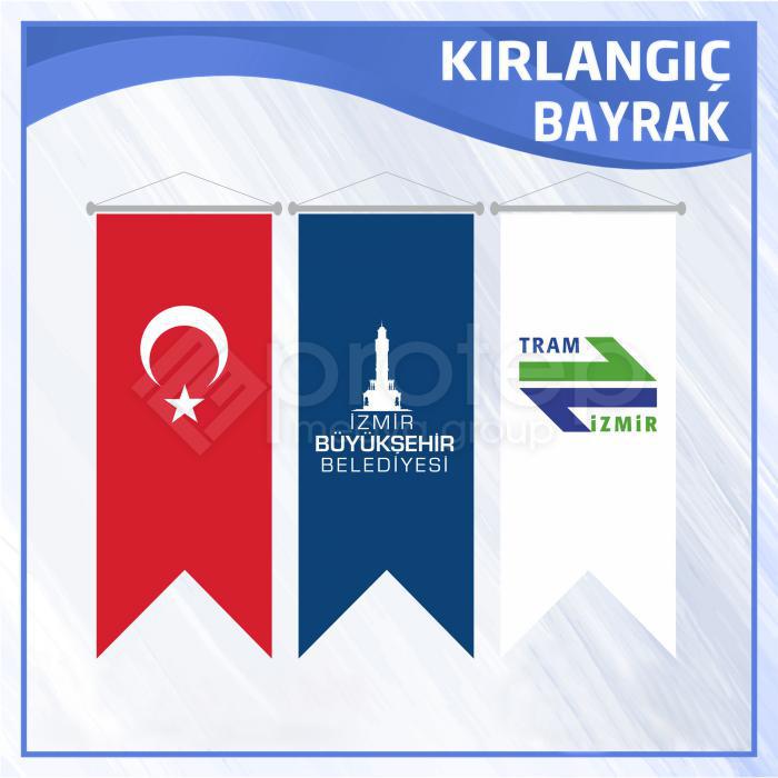50x125 cm Özel Logolu Kırlangıç Bayrak