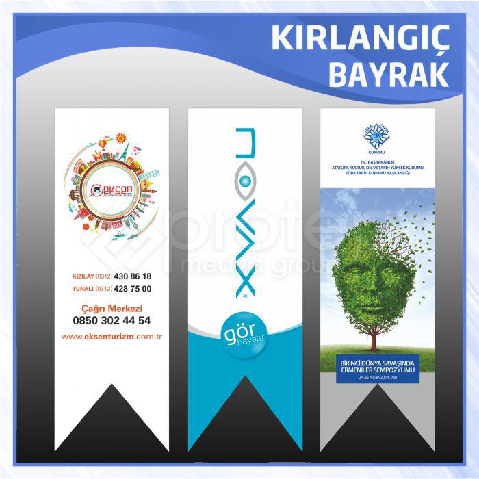 50x150 cm Özel Logolu Kırlangıç Bayrak