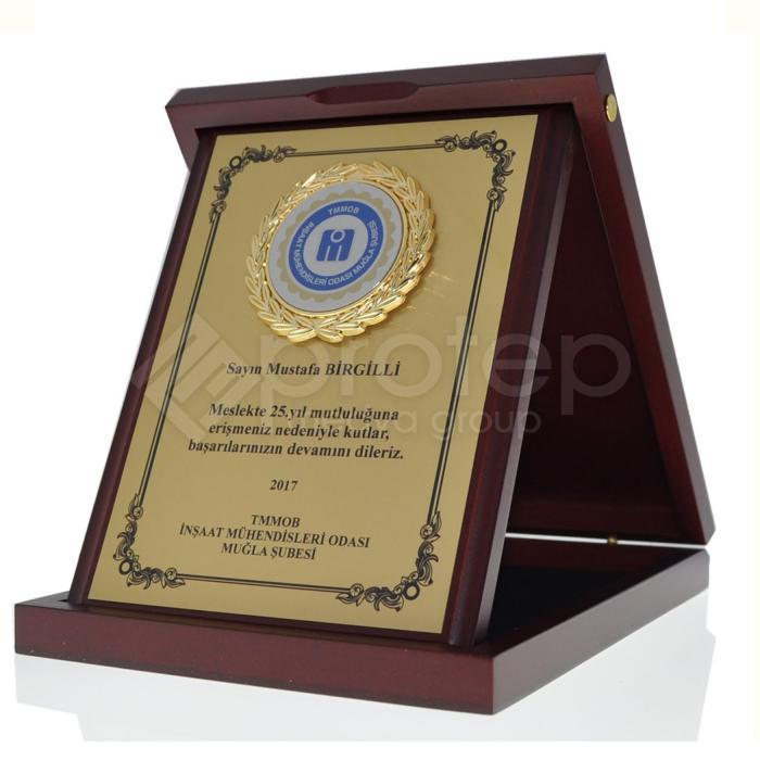 Ahşap Kutulu Fasetli Albüm Plaket 12x16