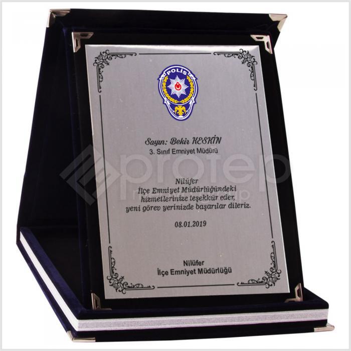 Kadife Plaket Lacivert - 15x20 cm - Büyükboy Albüm Plaket