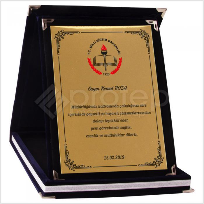 Kadife Plaket Lacivert - 12x16 cm - Ortaboy Albüm Plaket