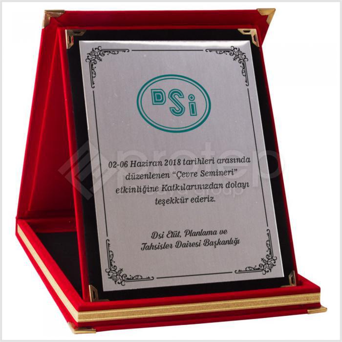 Kadife Plaket Kırmızı 12x16 cm - Ortaboy Albüm Plaket