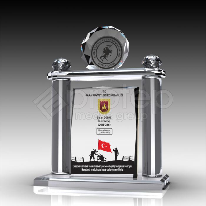 Askeri Hizmet Anısı Anıt Kristal Plaket ŞLT-102