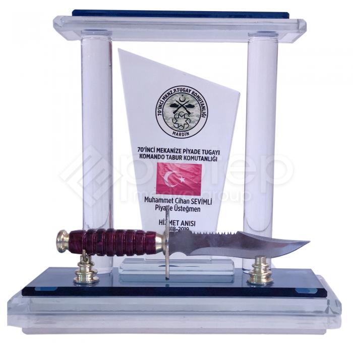 Komando Bıçaklı Askeri Kristal Plaket ŞLT-110