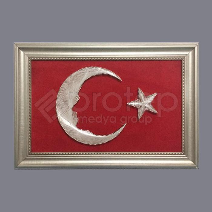 FİLOGRAFİ TÜRK BAYRAĞI ATATÜRK SÜLİETLİ TABLO