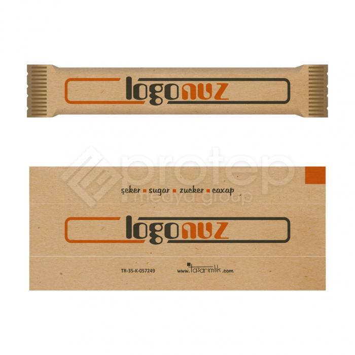 Logo Baskılı Stick Esmer Şeker 4 Gr