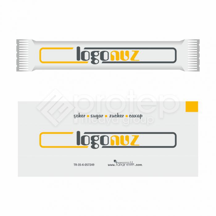 Logolu Baskılı Stick Beyaz Şeker 4 gr