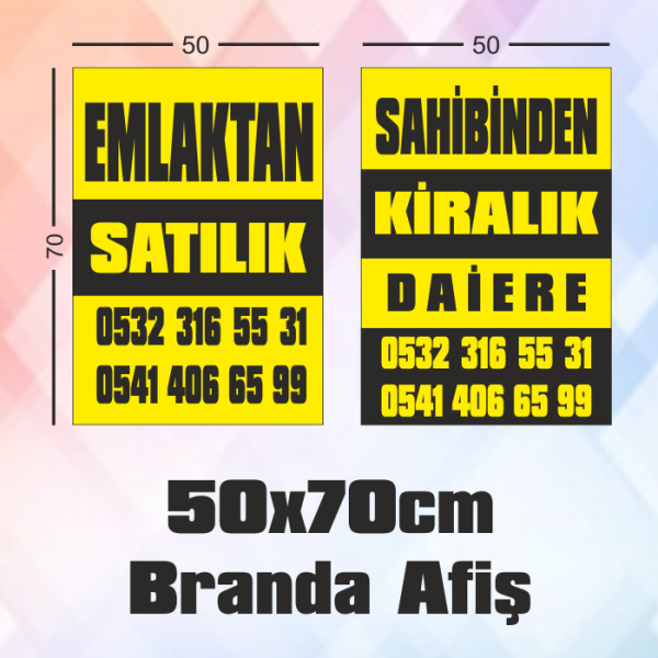 50X70 CM Branda Vinil Baskı