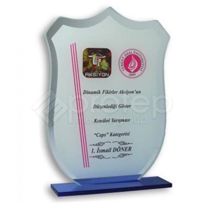 Cam Aynalı Kristal Plaket Lale