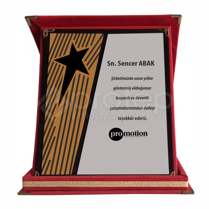 Kırmızı Kadife Özel Tasarım Plaket -2