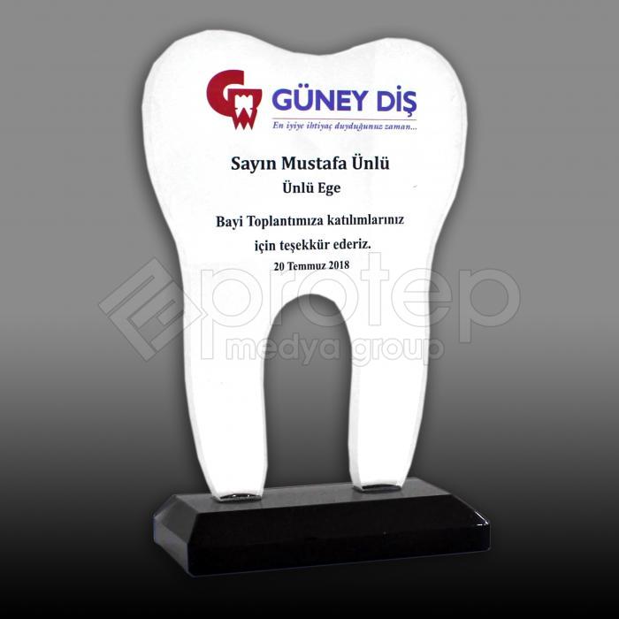 Diş Kliniği Dental Özel Tasarım Kristal Cam Plaket