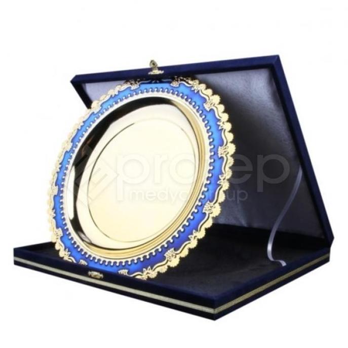 GÜMÜŞ MAVİ TABAK PLAKET - 25 CM - TB-04
