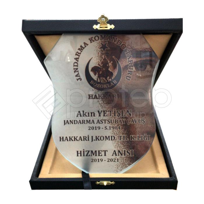 Askeri Plaket Kalkan Figürlü Komando Hizmet Anısı Şilt