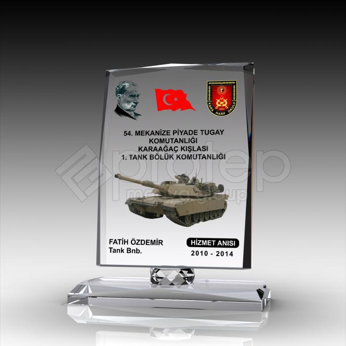 Asker Hizmet Anısı Kristal Plaket ŞLT-101