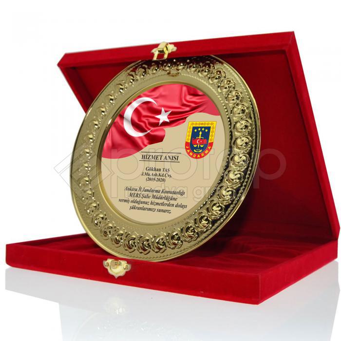 Askeri Jandarma Hizmet Anısı Tabak Plaket