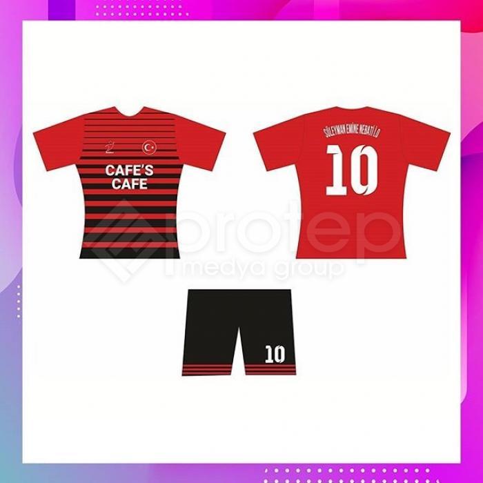 İlköğretim Okulu Futbol Takım Forma ve Şort (Kırmızı, Siyah)