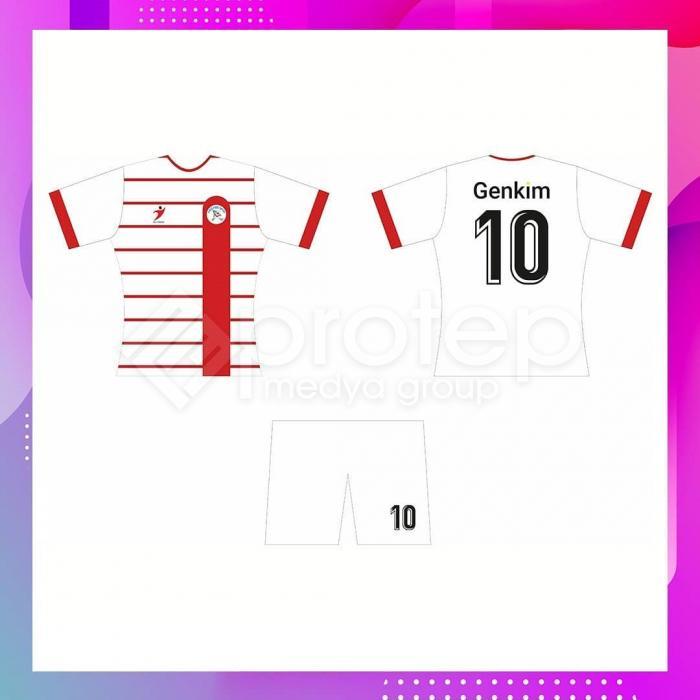 Futbol Kulübü Takım Forma ve Şort (Kırmızı, Beyaz, Siyah)