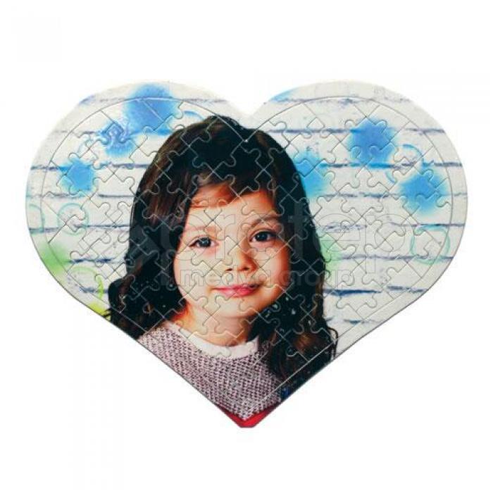 Kişiye Özel Sublimasyon Baskılı Kalpli Puzzle Yap Boz 80 Parça - A4