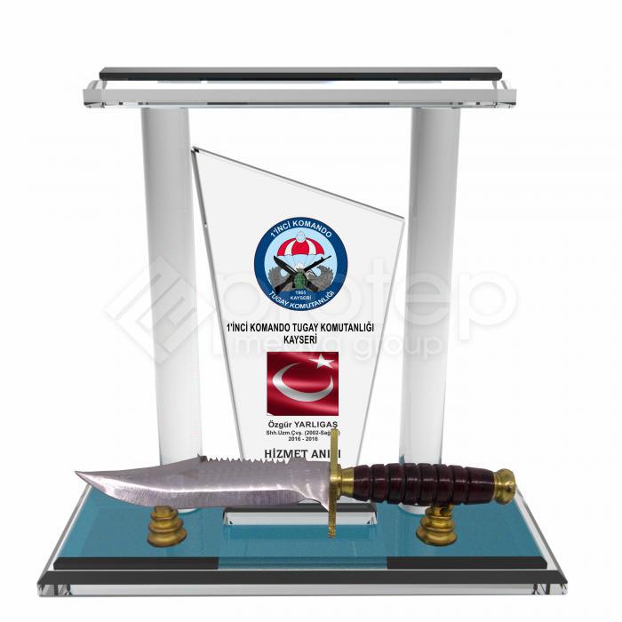 Komando Bıçaklı Vip Kristal Plaket ŞLT-106