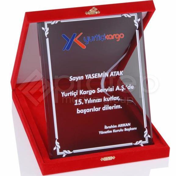 Kadife Kutulu Plaket Kristal Plaket PB-345 A