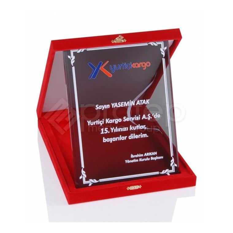 Kadife Kutulu Plaket Kristal Plaket PB-345 C