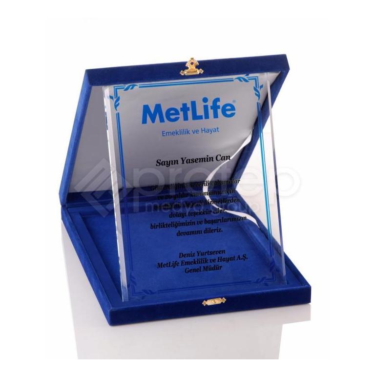 Kadife Kutulu Plaket Kristal Plaket PB-344 C