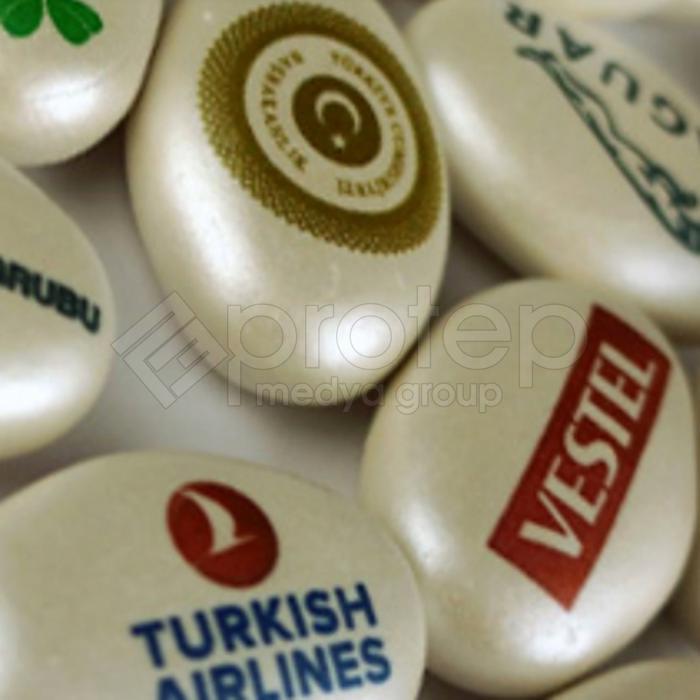 Logolu Baskılı Badem Draje Çikolata - 1 Kg.