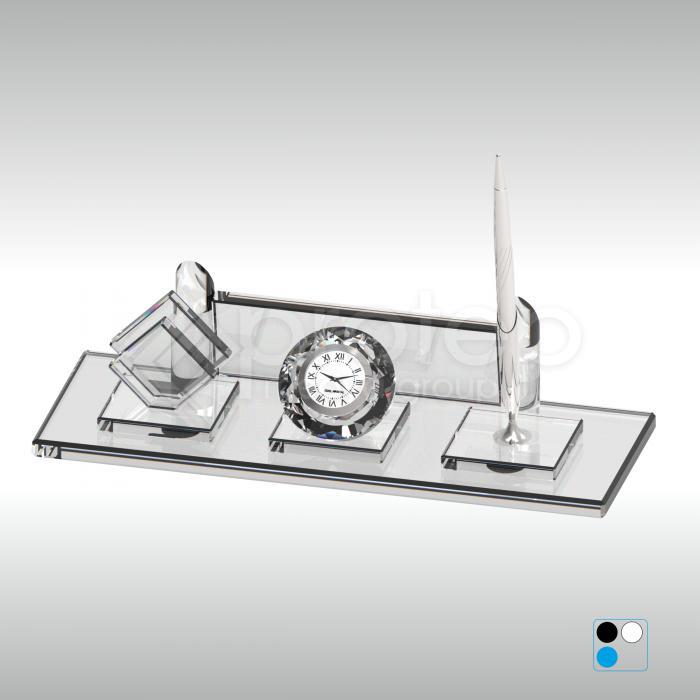 Kristal Masa İsimliği - Şeffaf Cam 30X11 cm