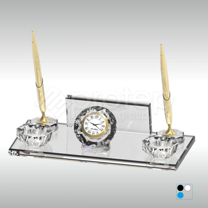 Kristal Masa İsimliği Şeffaf Cam 24x11 cm