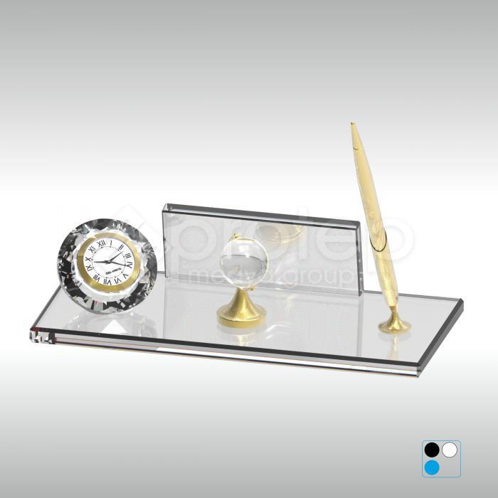 Kristal Masa İsimliği Şeffaf Cam 24x11 cm