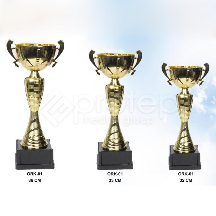 Altın Üçlü Ödül Kupası Set 36-33-32 CM