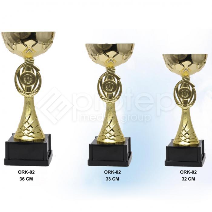 Altın Üçlü Ödül Kupası Set 36-33-32 CM