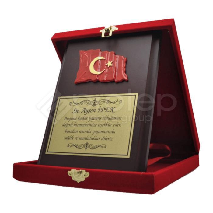 Ahşap Plaket Özel Döküm Fasetli ve Alüminyum Levha Baskılı