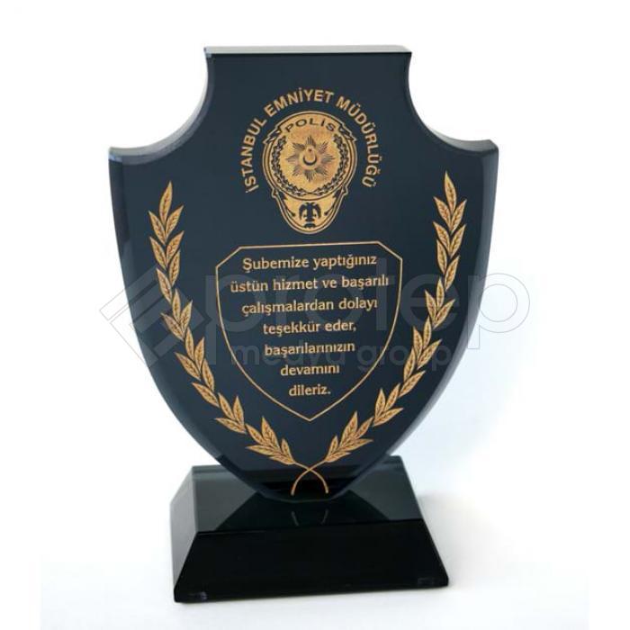 Polis Hizmet Anısı Kristal Plaket ŞLT-210