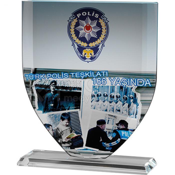 Polis Hizmet Anısı Kristal Plaket ŞLT-206