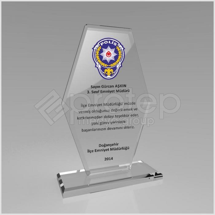 Polis Hizmet Anısı Kristal Plaket ŞLT-207