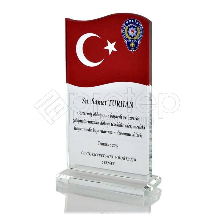 Polis Hizmet Anısı Kristal Plaket ŞLT-212