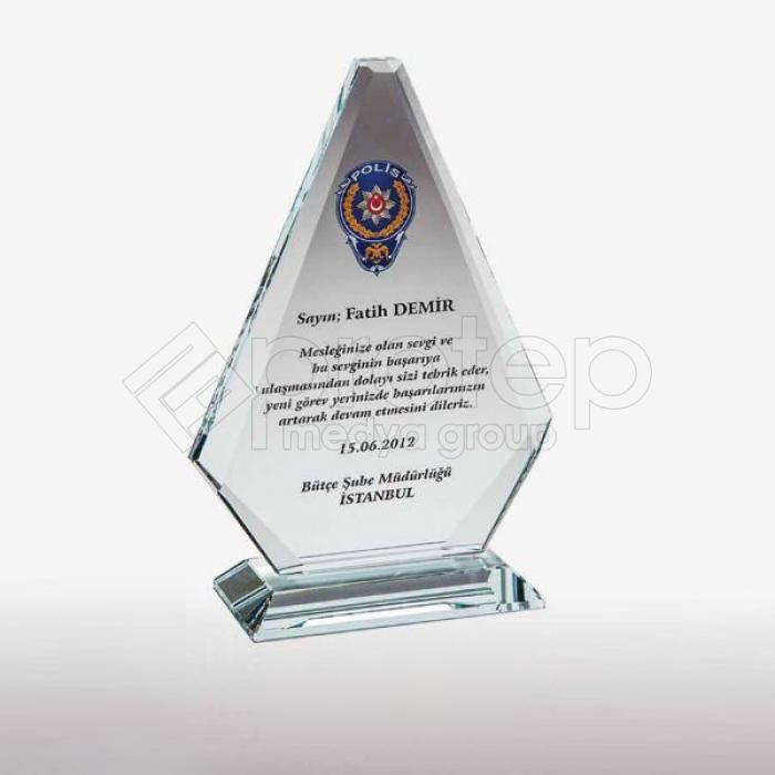 Polis Hizmet Anısı Kristal Plaket ŞLT-209