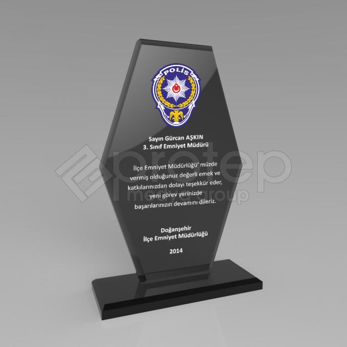 Polis Hizmet Anısı Kristal Plaket ŞLT-211