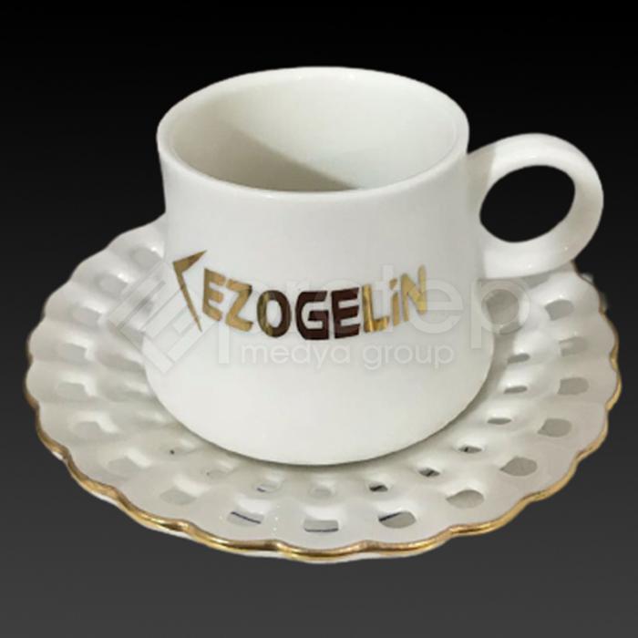 Altın Yaldızlı Porselen Kahve Fincanı