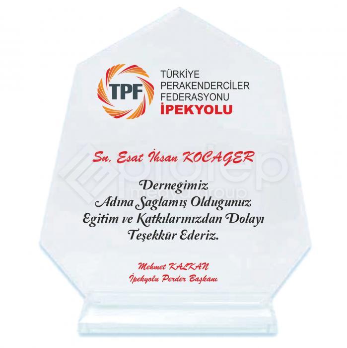Kristal Plaket Şeffaf Anıt