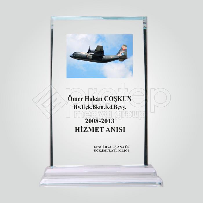 Şeffaf Kristal Cam Abonelik Hizmet Anısına Plaket