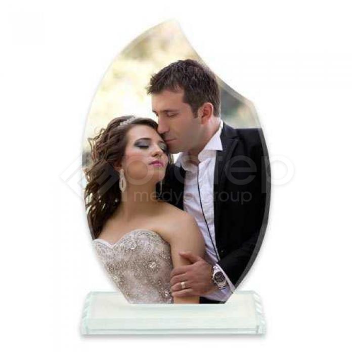 Kristal Plaket Kenarı Kesik Oval