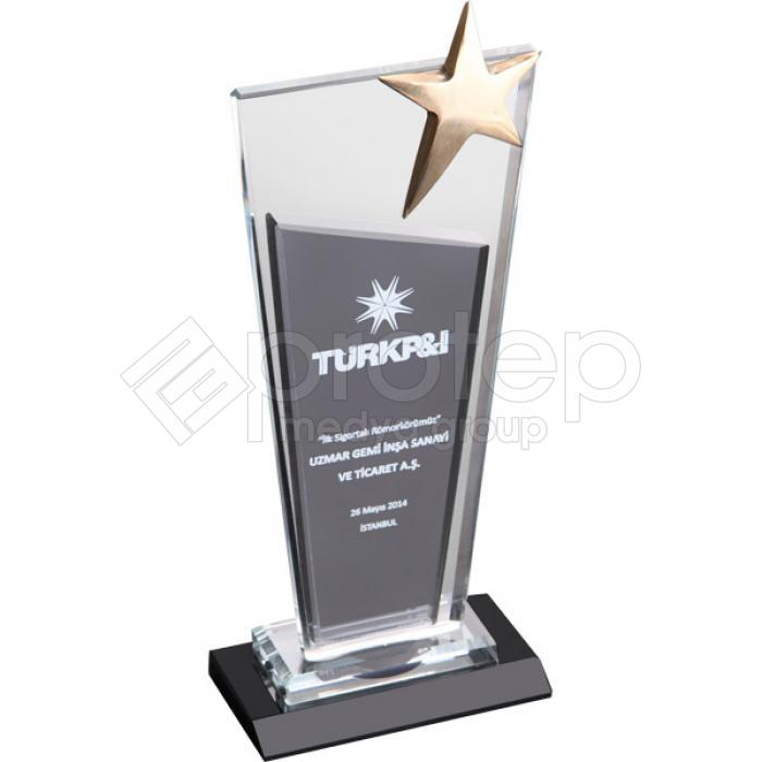 Yıldızlı Kristal Cam Aramıza Hoşgeldin Plaketi